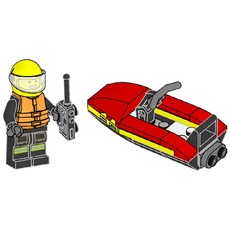 Firefighter with Water Scooter (set 952505-1)