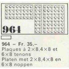 10 building plates 2 x 8, 4 x 8, 6 x 8 (set 964-1)