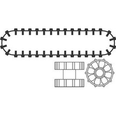 Caterpillar Hub and Tread (Set of 2 treads 4 Hubs) (set 970040-1)