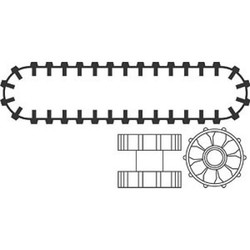 Caterpillar Hub and Tread (Set of 2 treads 4 Hubs)