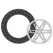 Large Tire and Hub (2 tires 2 hubs)