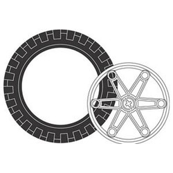 Large Tire and Hub (2 tires 2 hubs)