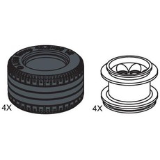 Large Lawn Tire & Hub (4 tires 4 hubs) (set 970111-1)