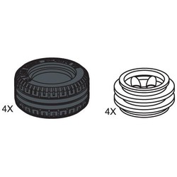 Small Lawn Tire & Hub (4 tires 4 hubs)