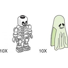 Skeleton and Ghost for Amusement Park Set (set 970661-1)