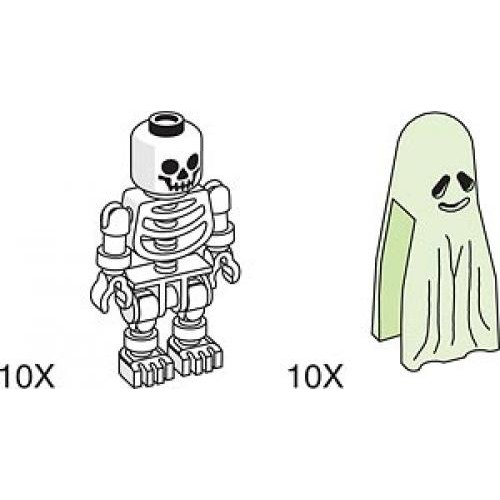 Skeleton and Ghost for Amusement Park Set