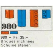 23 sloping bricks, including roof peak bricks, Blue
