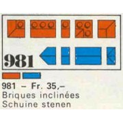 34 sloping profile bricks, including profile peak bricks, Blue