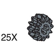 12-Tooth Black Double Conical Wheels (Pack of 25)