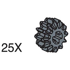 12-Tooth Black Double Conical Wheels (Pack of 25) (set 991327-1)