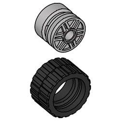 Small Wide Tire & Hub (Pack of 8 each)