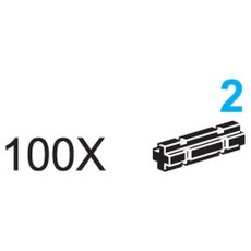 2-Stud Axles with Grooves (Pack of 100) (set 991336-1)