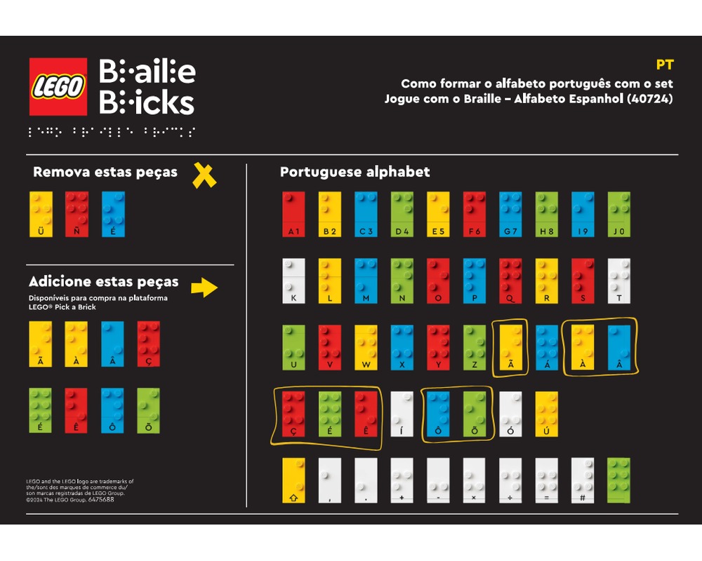 LEGO Set EG00140-1 Braille - Portugal/Brazil Alphabet (2024 Other ...