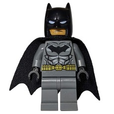 Batman, Dark Bluish Gray Suit, Black Cape and Cowl, Black Head, Dark Bluish Gray Legs, Small Batman Logo (fig-000010)