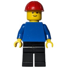 Man, Blue Torso, Black Legs, Red Hard Hat (fig-000100)