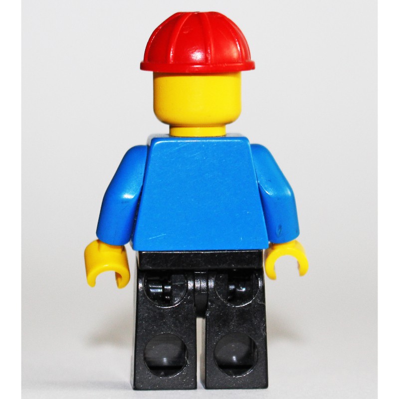 LEGO Set fig-000100 Man, Blue Torso, Black Legs, Red Hard Hat (1980 ...