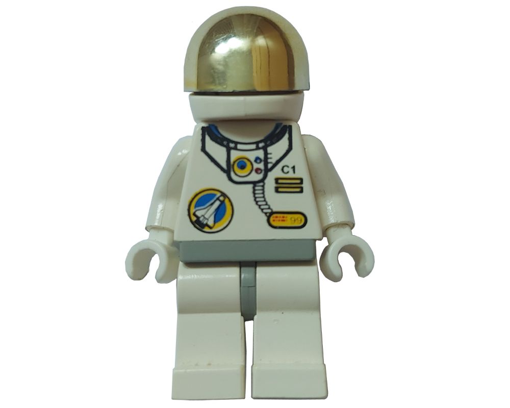 LEGO Set fig-002102 Astronaut - Orange Torso and Legs, White Helmet,  Trans-Light Blue Visor, Beard