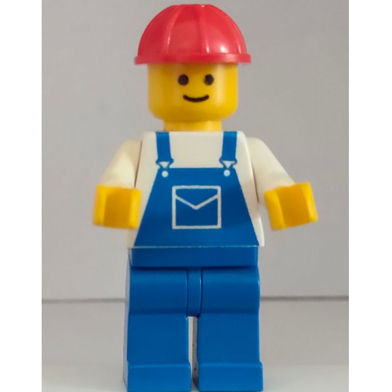 LEGO Set fig-000127 Construction Worker, Blue Overalls, Red Hard 