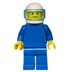 Man, Plain Blue, White Helmet with Visor (fig-000133)