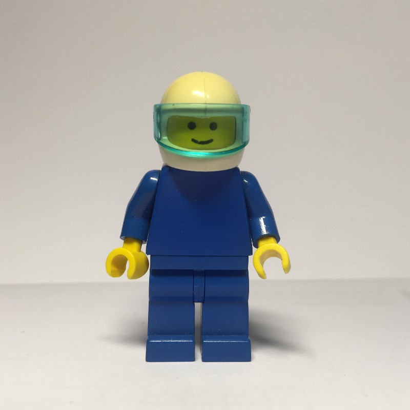 LEGO Set fig000133 Man, Plain Blue, White Helmet with Visor (1988 Town