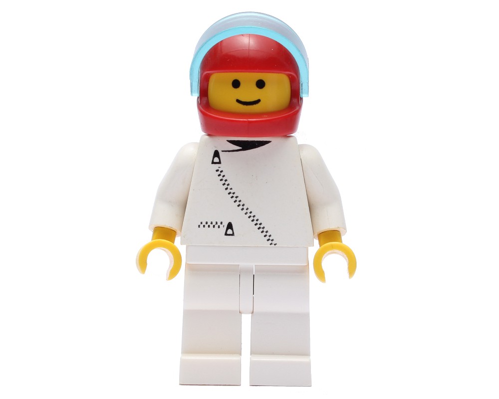 LEGO Set fig-000153 Racer, White Jacket with Zipper, Red Helmet with ...