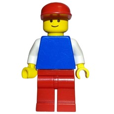 Man, Blue Torso, Red Legs, Red Cap (3626a Head) (fig-000160)