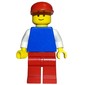 Man, Blue Torso, Red Legs, Red Cap (3626a Head)