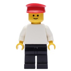 Man - White Torso, Black Legs, Red Hat, Black Legs (fig-000170)