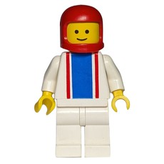 Man, White Torso with Red and Blue Stripes, White Legs, Red Helmet (fig-000181)