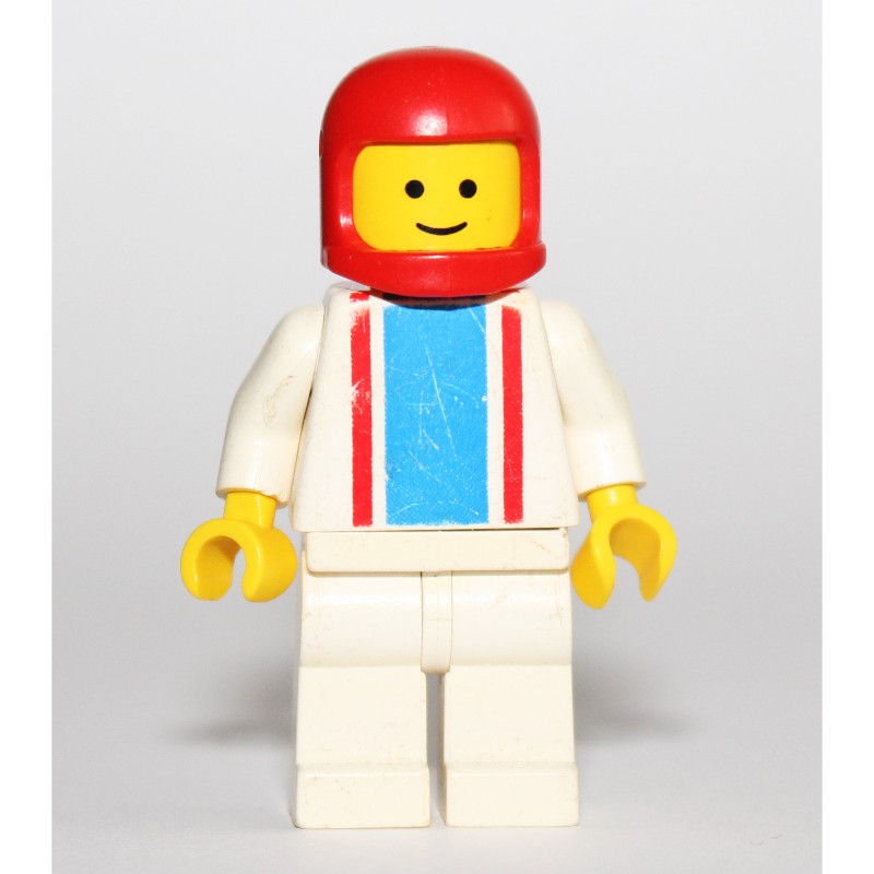 LEGO Set fig-000181 Man, White Torso with Red and Blue Stripes, White ...