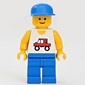 Man, White Vest with Truck, Blue Legs, Blue Cap (3626a Head)