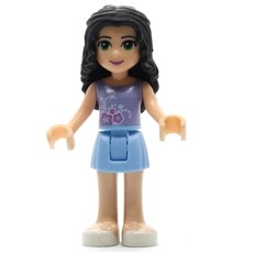 Emma - Lavender Top, Bright Light Blue Skirt (fig-000192)