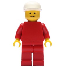 Man, Plain Red, White Cap (fig-000209)