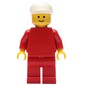 Man, Plain Red, White Cap