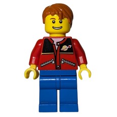 Man, Red Jacket with Classic Space Logo, Dark Orange Hair (fig-000228)