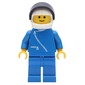 Racer, Blue Jacket with Zipper, White Helmet with Visor