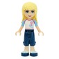 Stephanie - White Jersey, Dark Blue Trousers
