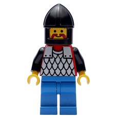 Knight (Scale Mail on Red) - Black Arms, Blue Legs, Black Chin-Guard (fig-000251)