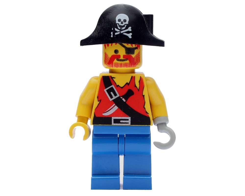 LEGO Set fig-000280 Pirate - Shirt with Knife, Blue Legs, Black Bicorne ...