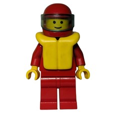Man, Plain Red, Helmet with Visor, Yellow Life Vest (fig-000288)