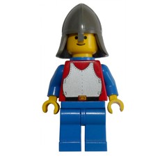 Knight (Breastplate on Red) - Blue Legs, Dark Gray Neck-Protector, Plastic Cape (fig-000300)