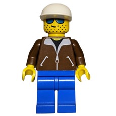 Man, Brown Jacket, Blue Legs, White Cap, Blue Sunglasses (fig-000308)