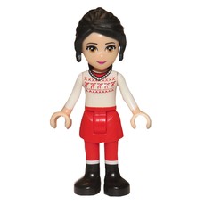 Lillie - Christmas Sweater, Red Skirt (fig-000317)