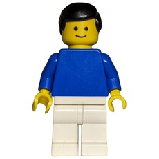 Man - Blue Torso, White Legs, Black Hair (fig-000319)
