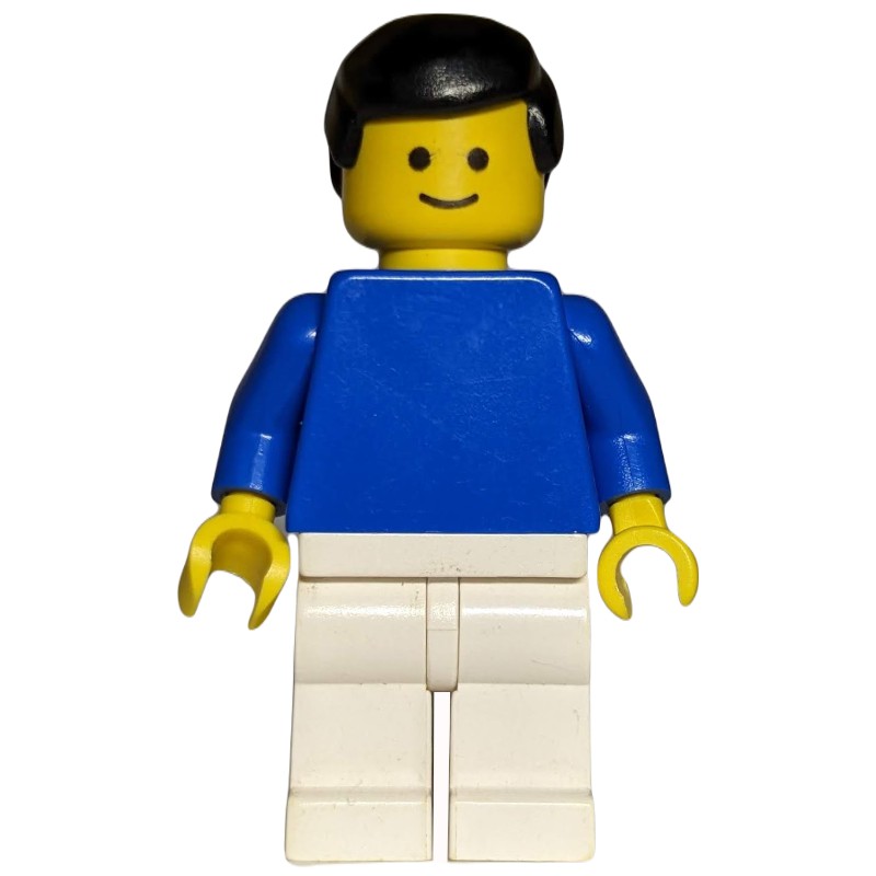 LEGO Set fig-000319 Man - Blue Torso, White Legs, Black Hair (1998 ...