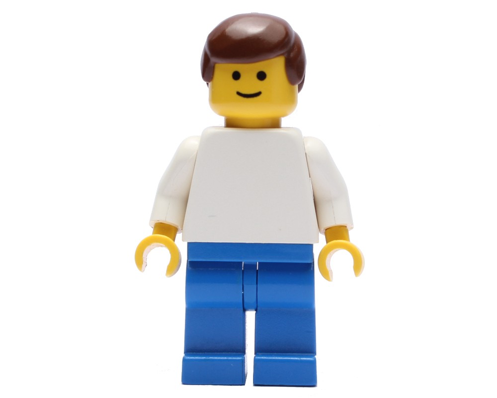 LEGO Set fig-000326 Soccer Player White Torso, Blue Legs, Brown Hair ...