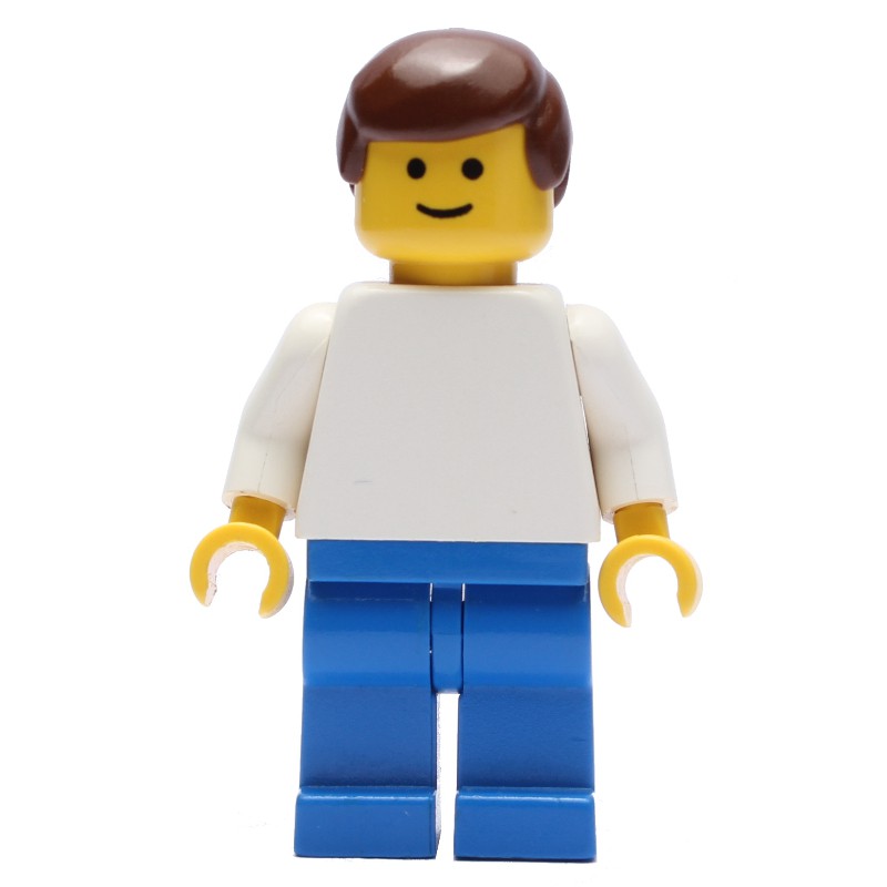 LEGO Set fig-000326 Soccer Player White Torso, Blue Legs, Brown Hair ...