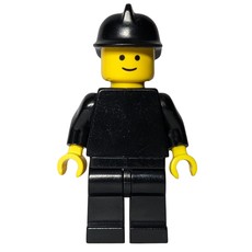Fireman, Plain Black, Black Helmet (fig-000342)