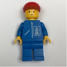 Man, Blue Jacket with Highway Logo, Blue Legs, Red Cap (fig-000345)