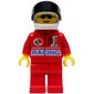 Racer, Red Jacket with Octan Logo and 'RACING', Red Legs, White Helmet with Black Visor, Sunglasses